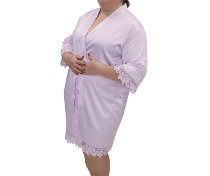 Satin Lace Trim Robe