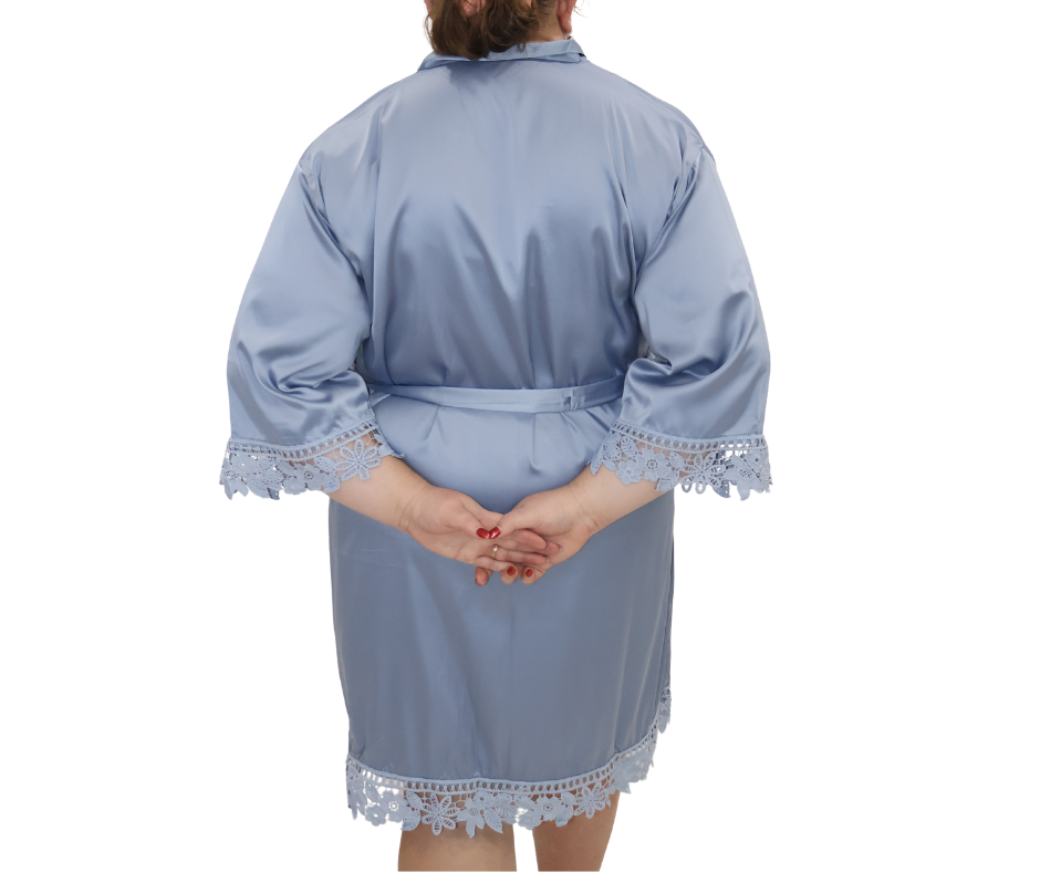 Satin Lace Trim Robe