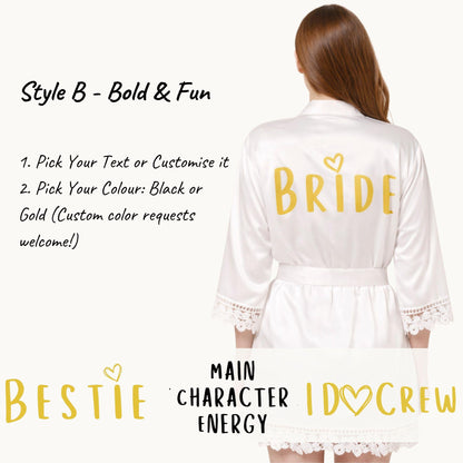 Soft Glam Moments: Floral Lace Bridal Robe for Effortless Wedding Morning Elegance