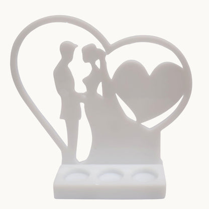 Bride & Groom Heart Candle Holder