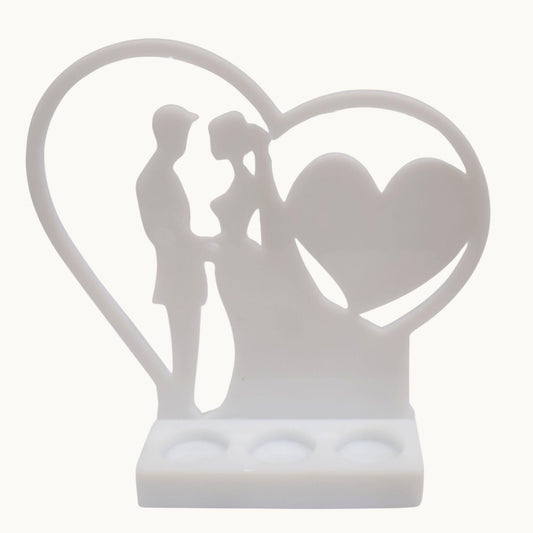 Bride & Groom Heart Candle Holder