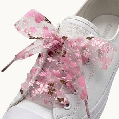 Laced Up for Love – Organza Floral Shoelaces