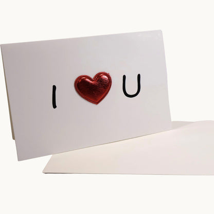 I ❤️ You - Metallic Heart Card