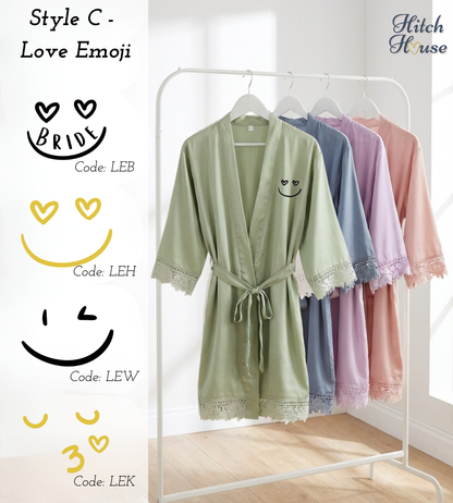 Satin Lace Trim Robe