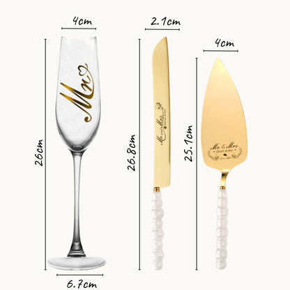 Mr & Mrs Cake & Toasting Gift Set