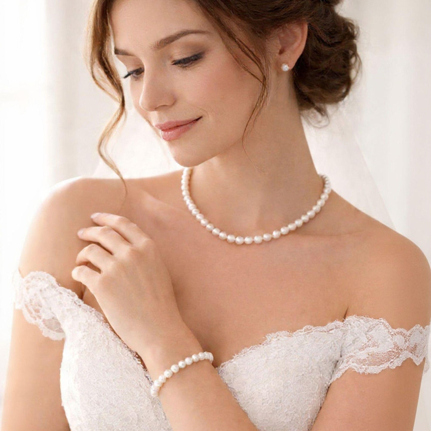Pearl Wedding Jewellery Set (3 Piece)