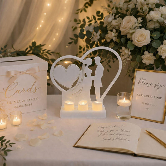 Bride & Groom Heart Candle Holder