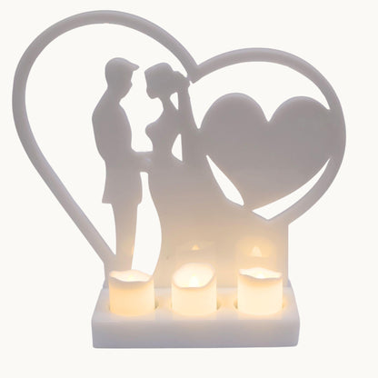 Bride & Groom Heart Candle Holder
