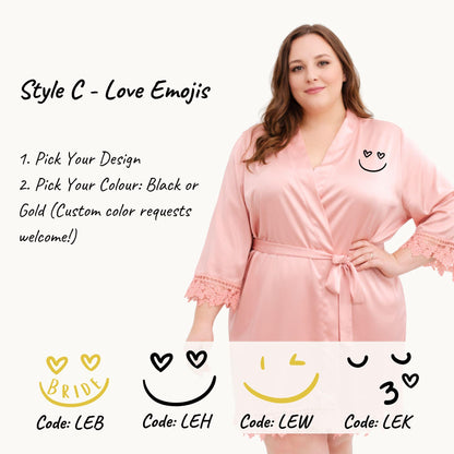 Floral Lace Bridesmaid Robe for Matching Wedding Morning Magic