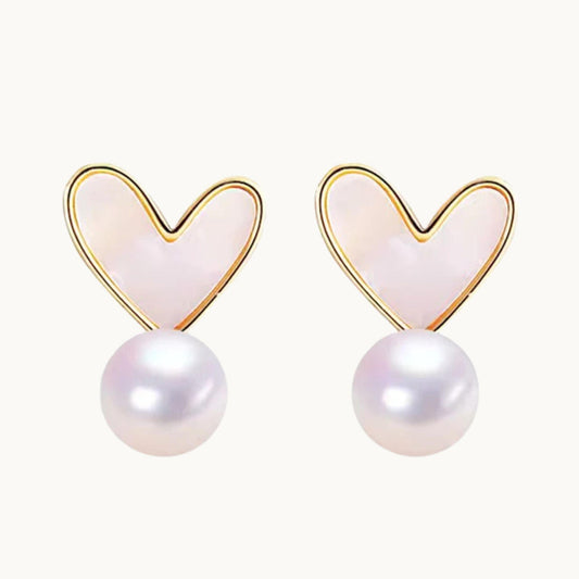 Pearl Heart Earrings – A Love Story in Every Detail