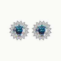 Sunflower Moissanite Stud Earrings