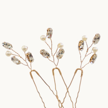 Rhinestone Hair Pins – Set of 6