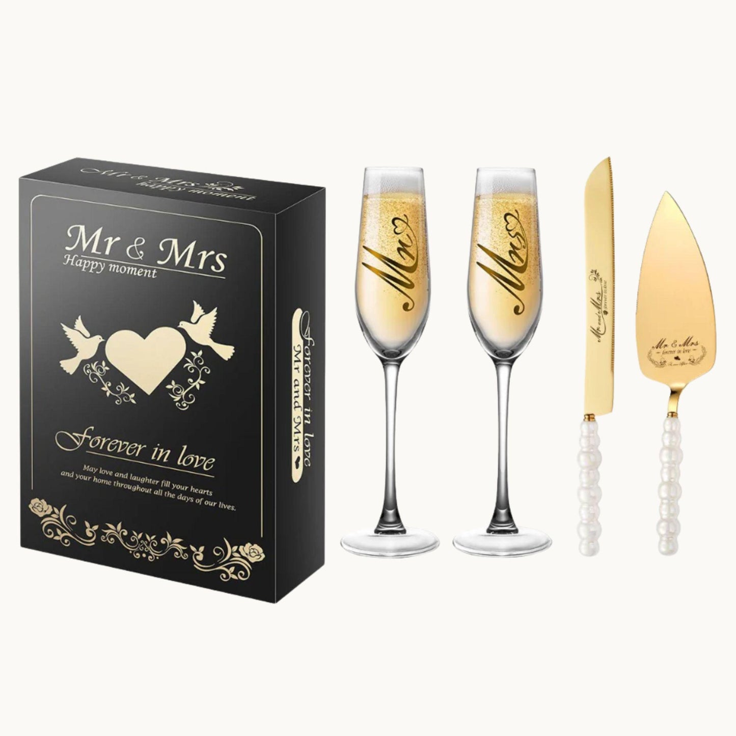 Mr & Mrs Cake & Toasting Gift Set