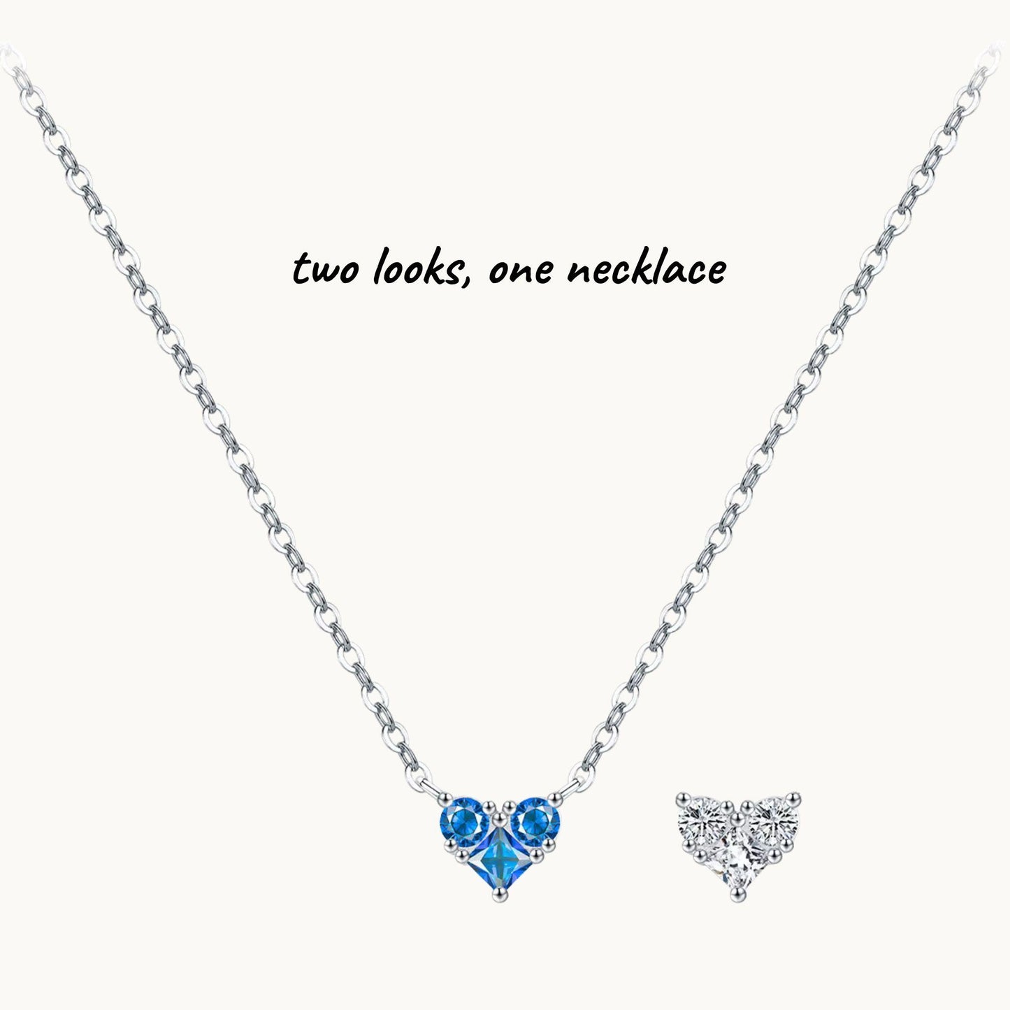 Two Sides, One Story: Double-Sided Heart Gemstone Necklace
