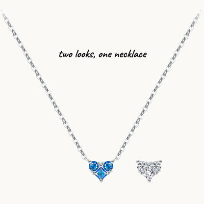 Two Sides, One Story: Double-Sided Heart Gemstone Necklace