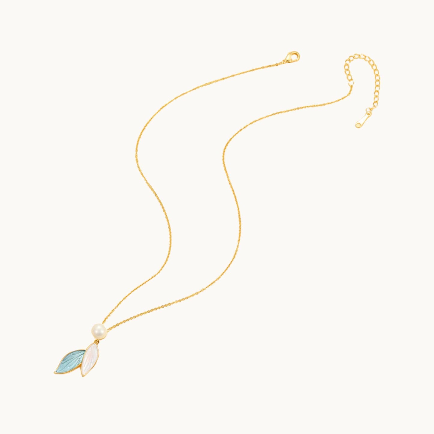 Pearl Leaf Drop Necklace