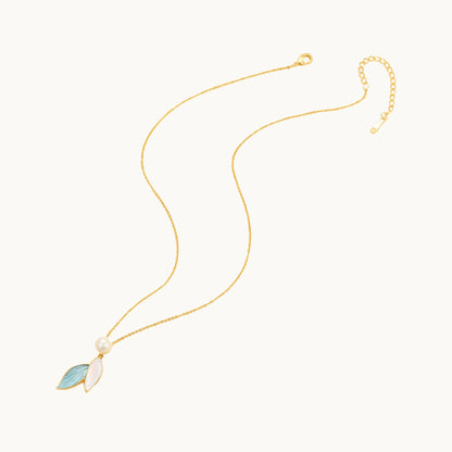 Pearl Leaf Drop Necklace
