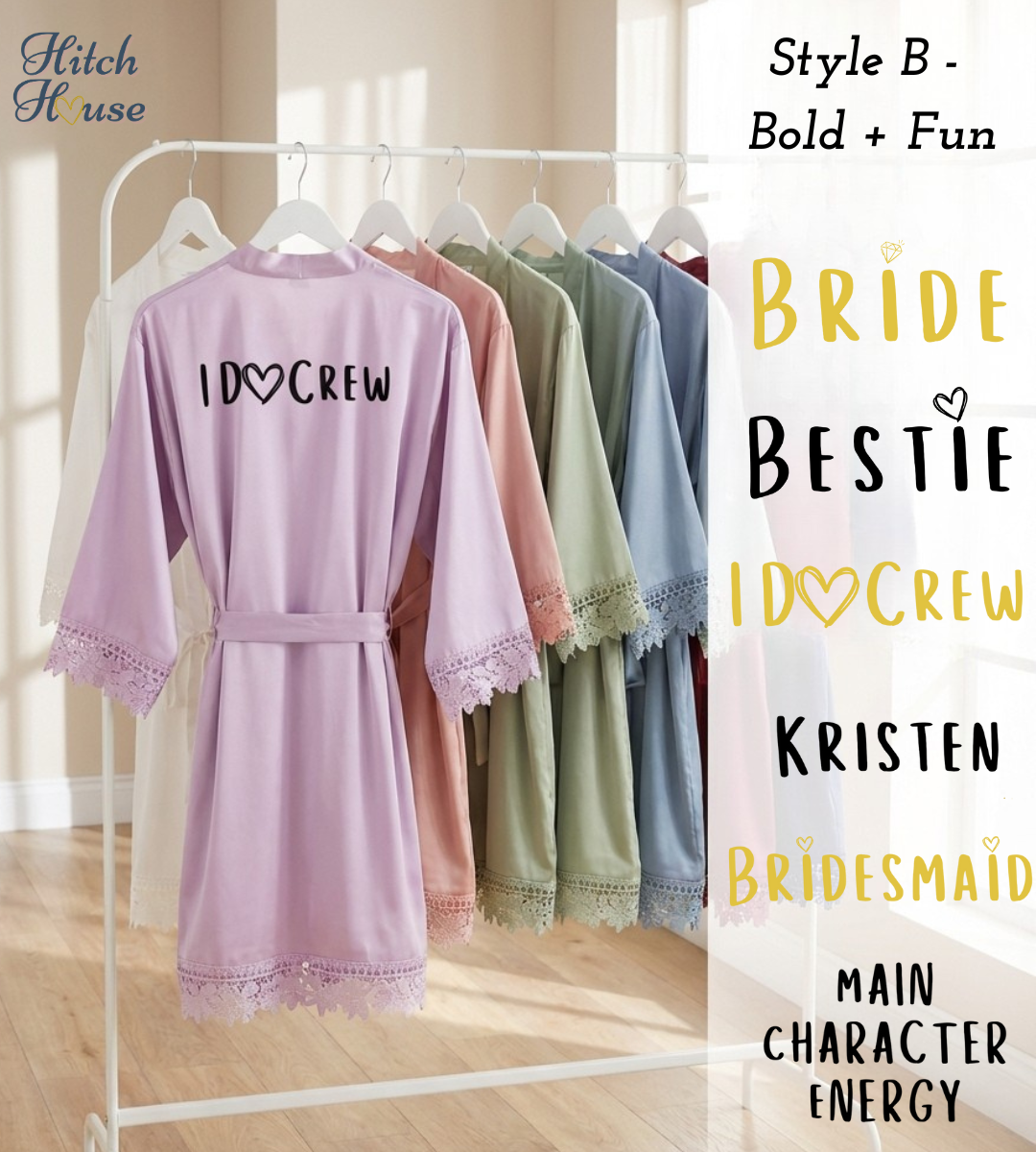 Satin Lace Trim Robe