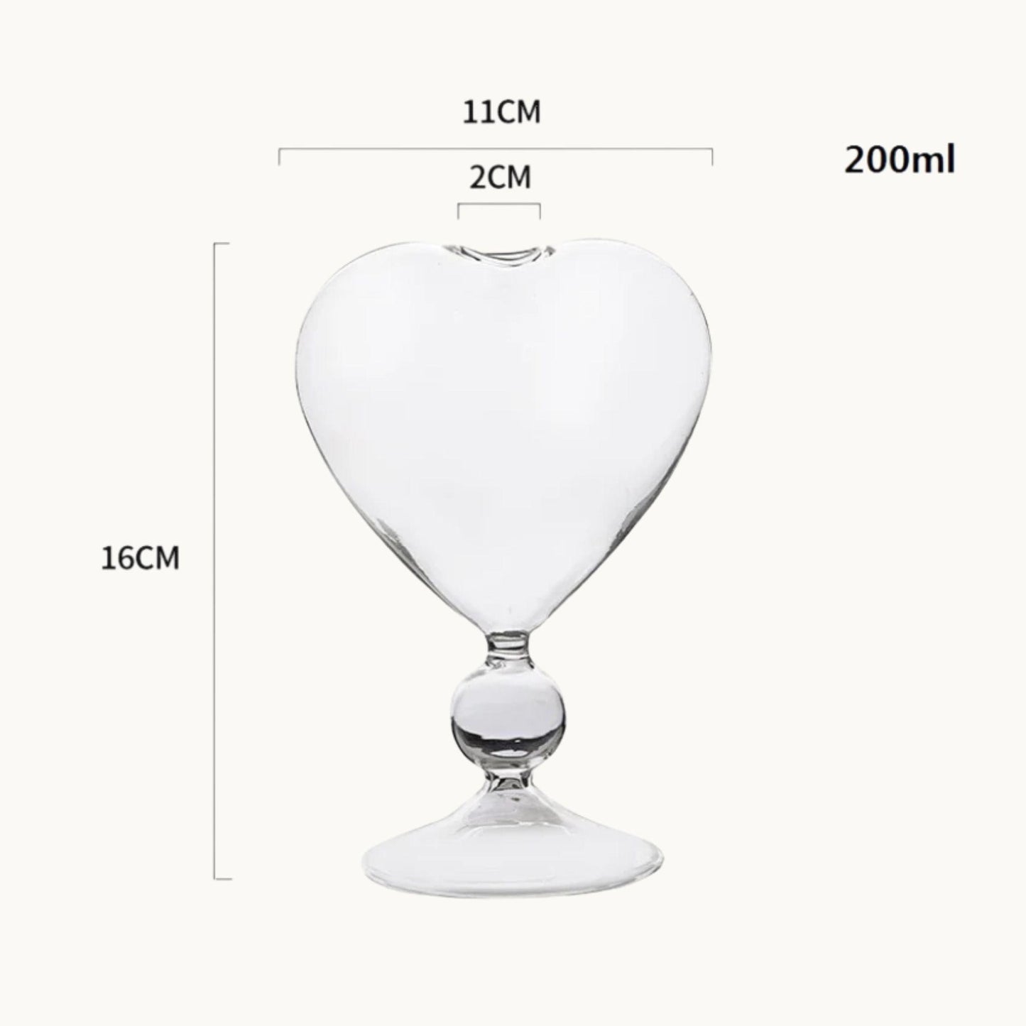 Heart-Shaped Cocktail Glass