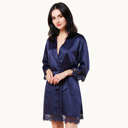 Floral Lace Bridesmaid Robe for Matching Wedding Morning Magic