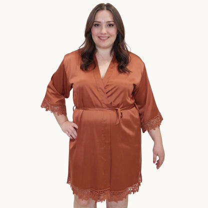 Floral Lace Bridesmaid Robe for Matching Wedding Morning Magic