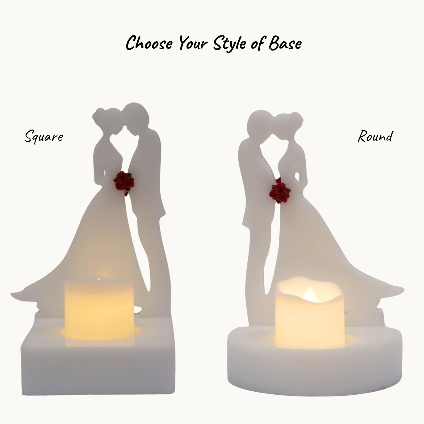Bride & Groom Candle Holder – Romantic Resin Wedding Keepsake Décor