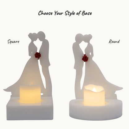 Bride & Groom Candle Holder – Romantic Resin Wedding Keepsake Décor