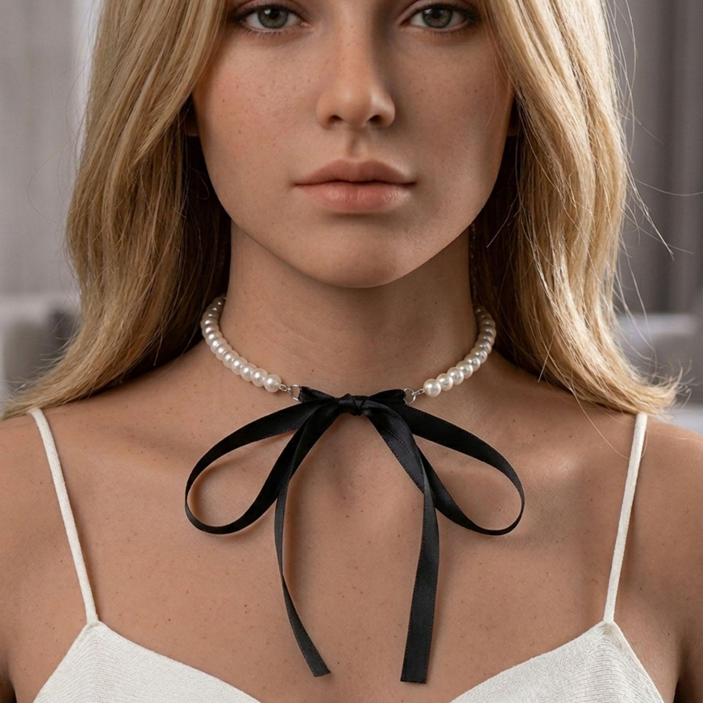 Ribbon Pearl Choker