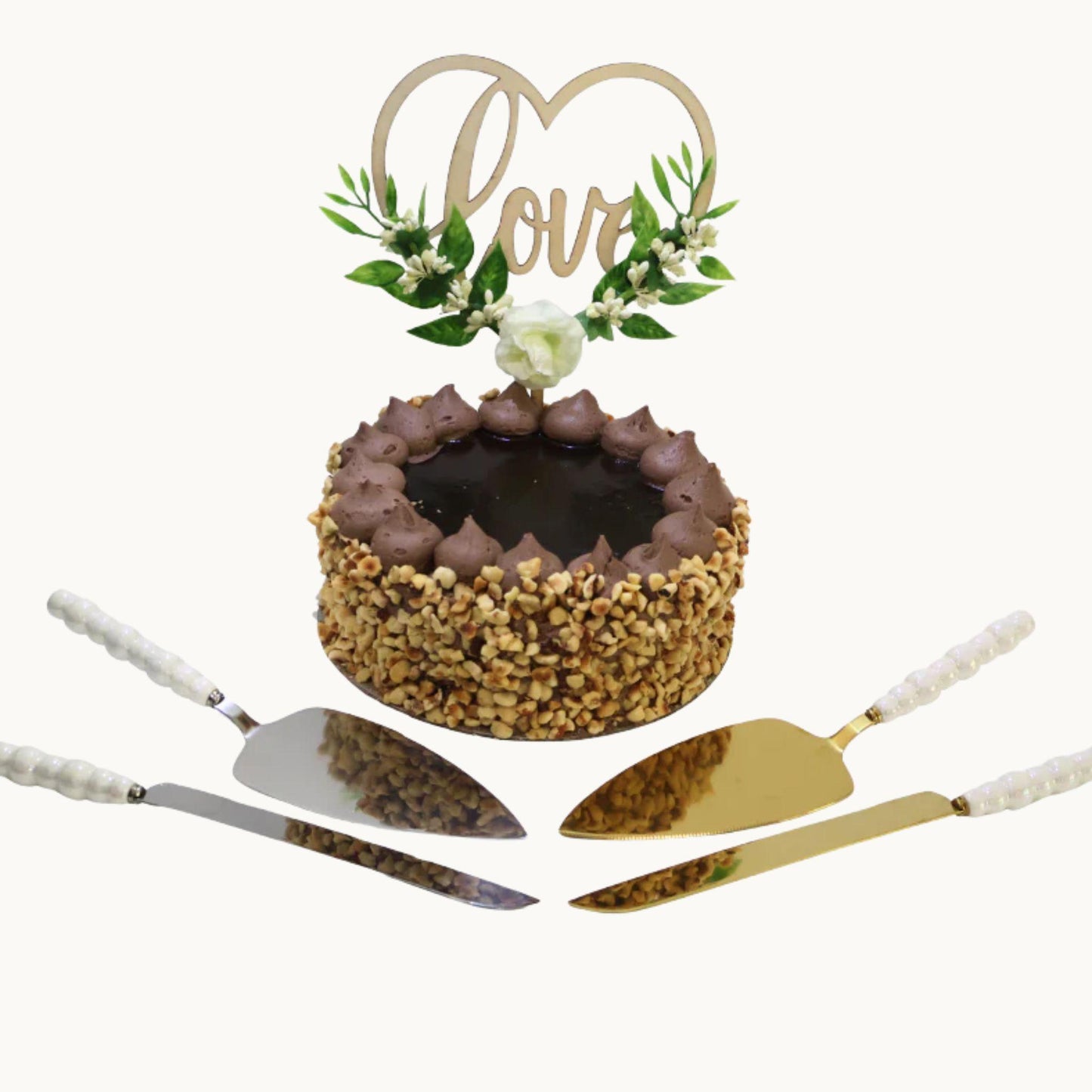 Pearl Cake Knife & Server Set | Wedding Cake Cutting Set