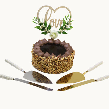 Pearl Cake Knife & Server Set | Wedding Cake Cutting Set