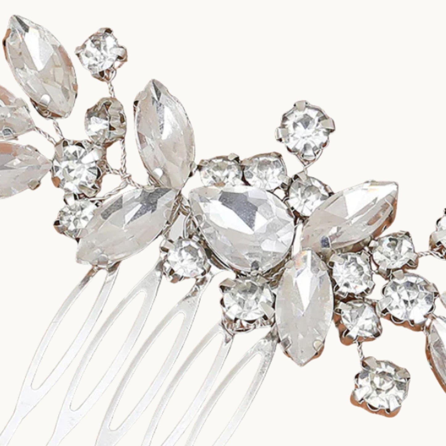 Silver Rhinestone Hair Comb