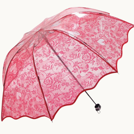 Heart Lace Clear Umbrella