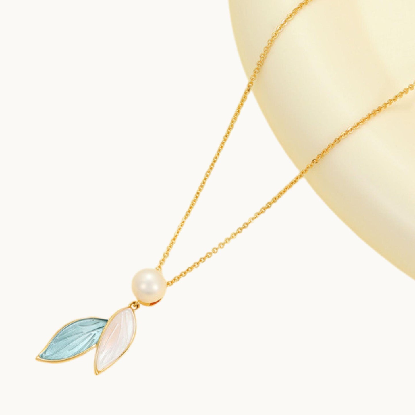 Pearl Leaf Drop Necklace