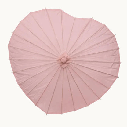 Blush Pink Heart Paper Parasol