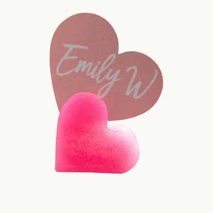 Heart Name Place Cards – Personalised Resin Wedding Table Settings