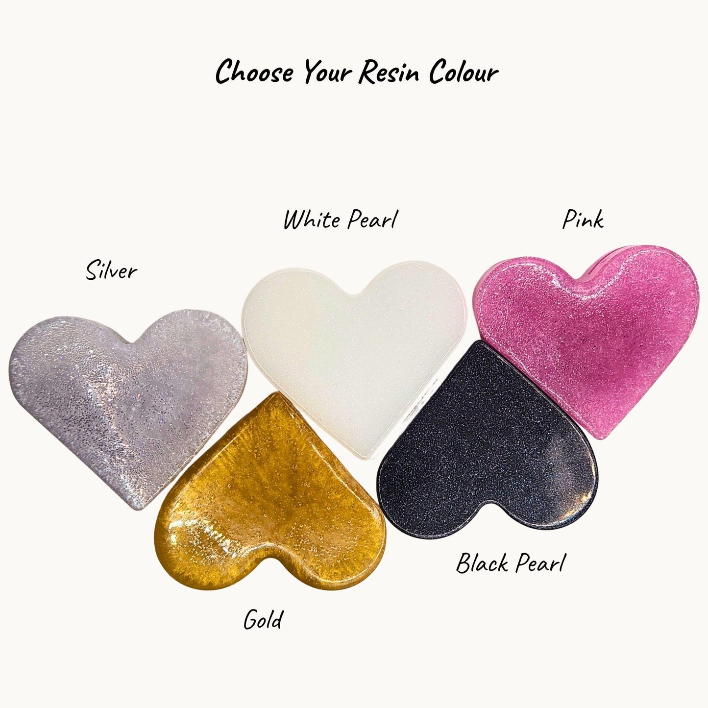 Heart Name Place Cards – Personalised Resin Wedding Table Settings