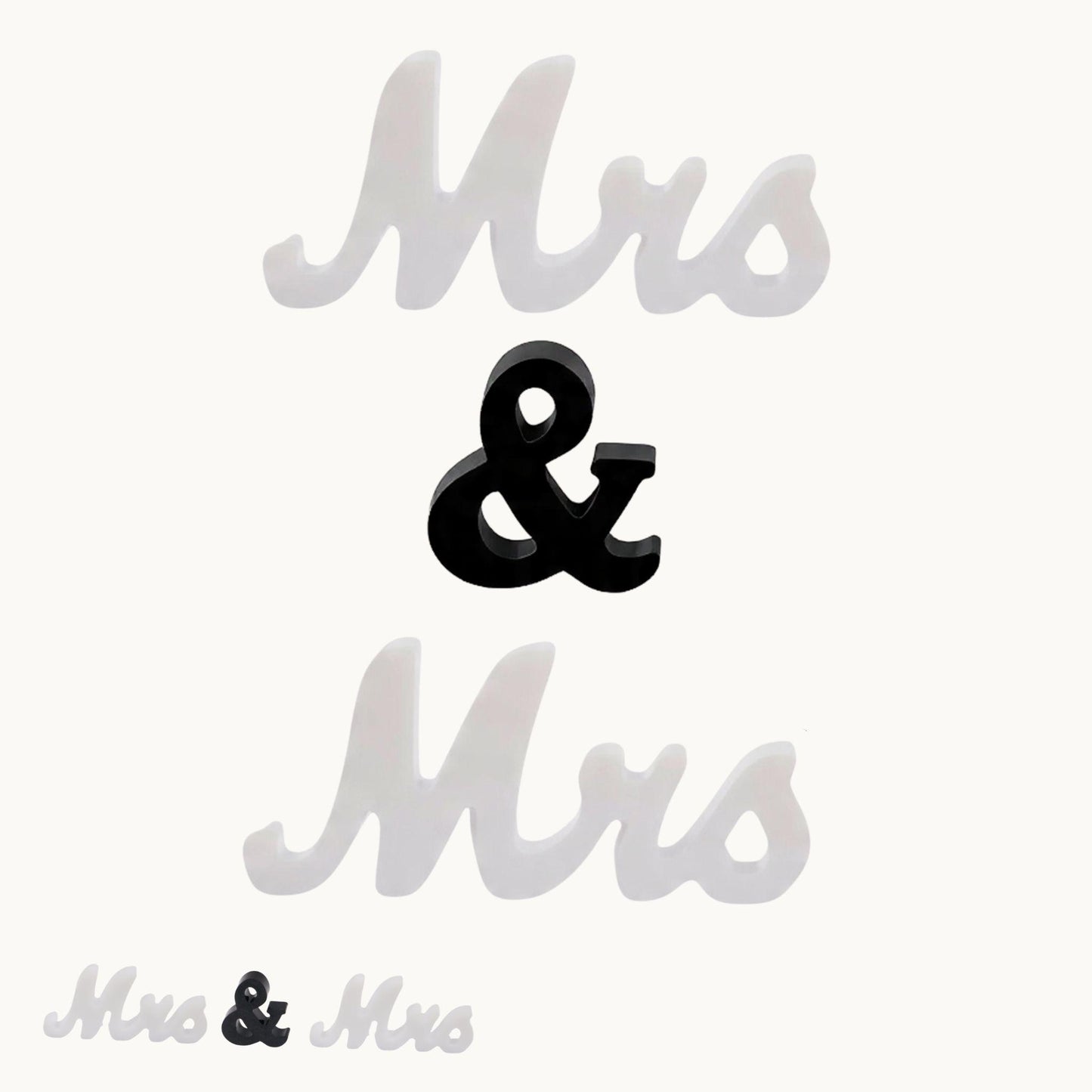Mrs & Mrs Resin Letter Set – Wedding Table Display | Couple Gift Décor