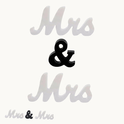 Mrs & Mrs Resin Letter Set – Wedding Table Display | Couple Gift Décor
