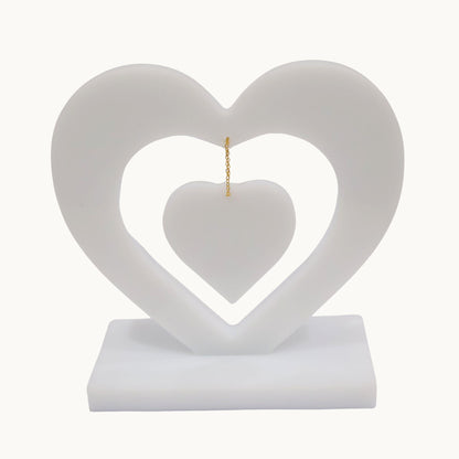 Two Hearts, One Love: Heart Shaped Resin Centrepiece for Romantic Wedding Décor