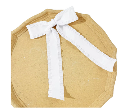 white bow hair clip - bride accessory