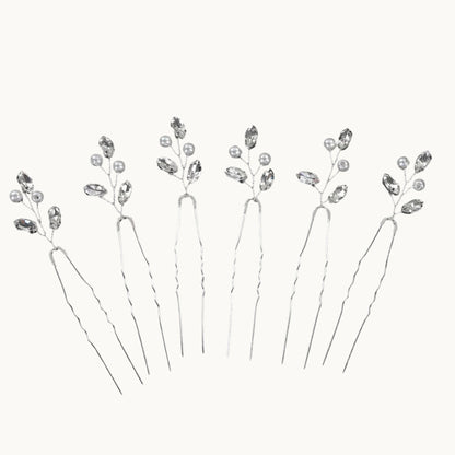 Rhinestone Hair Pins – Set of 6