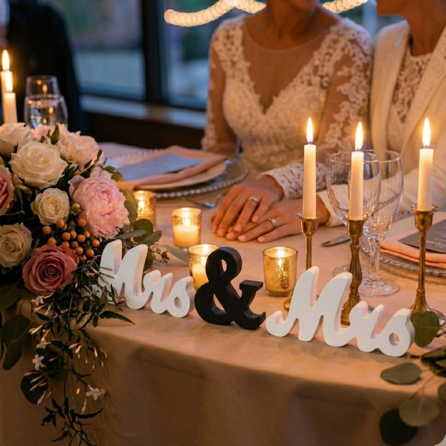 Mrs & Mrs Resin Letter Set – Wedding Table Display | Couple Gift Décor