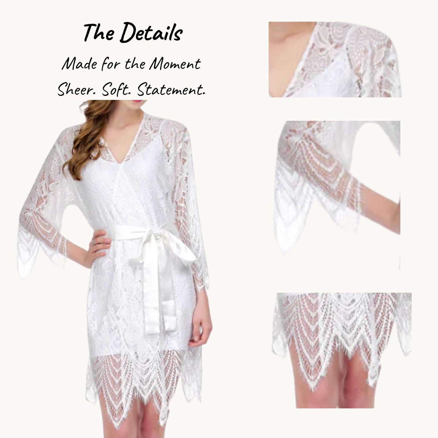 Sheer Romance: Lace Bridal Robe for Dreamy Wedding Morning Moments