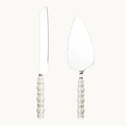 Pearl Cake Knife & Server Set | Wedding Cake Cutting Set