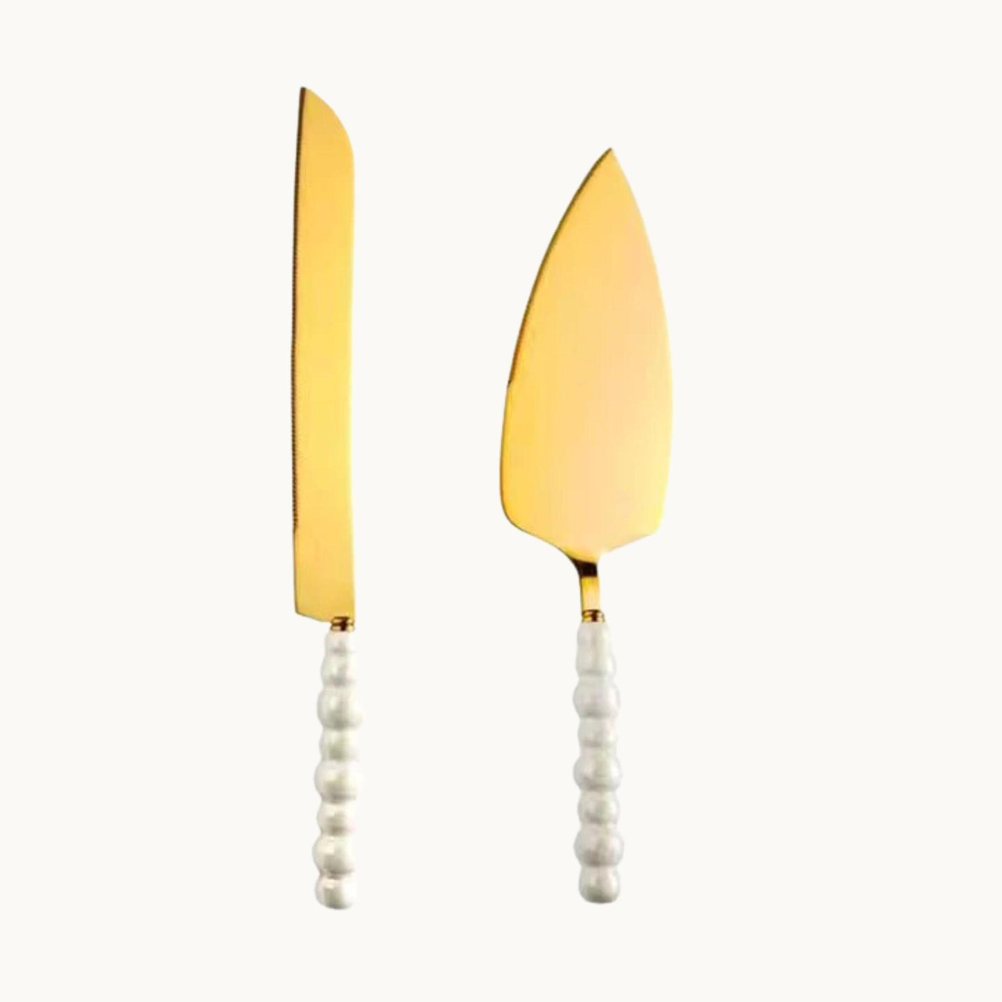 Pearl Cake Knife & Server Set | Wedding Cake Cutting Set