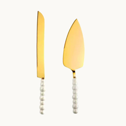 Pearl Cake Knife & Server Set | Wedding Cake Cutting Set