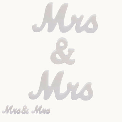 Mrs & Mrs Resin Letter Set – Wedding Table Display | Couple Gift Décor