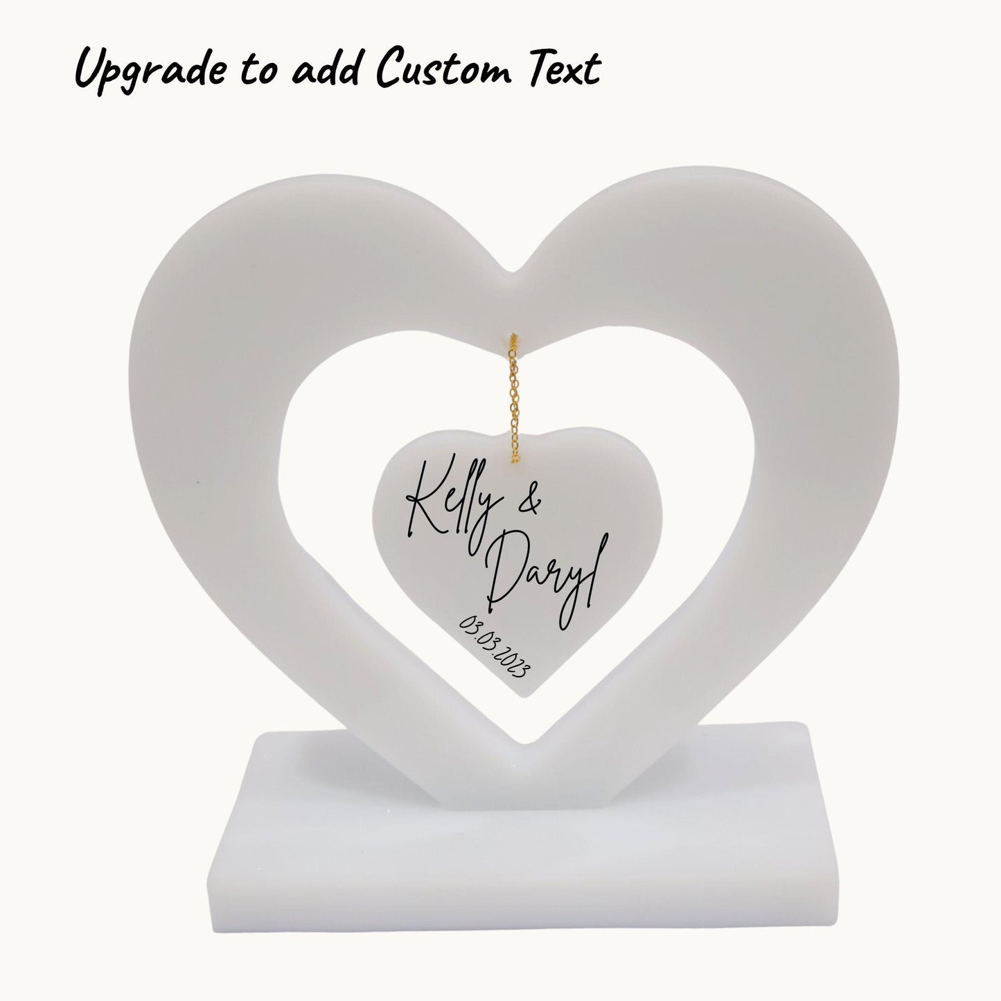 Two Hearts, One Love: Heart Shaped Resin Centrepiece for Romantic Wedding Décor