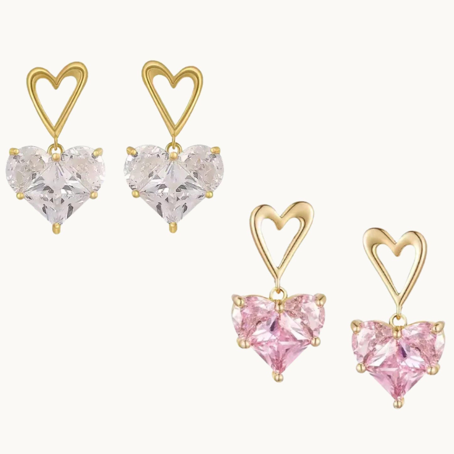 Crystal Heart Earrings