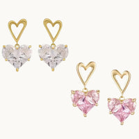 Crystal Heart Earrings